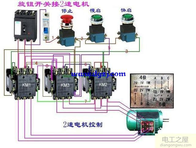 雙速電機高低速接線(xiàn)圖解