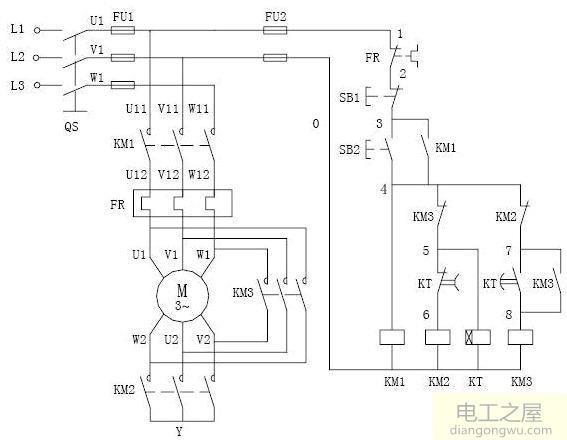 電機星三角接線(xiàn)方法及星三角啟動(dòng)的電路原理圖