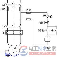電機單方位運行操縱電路原理圖與接線(xiàn)方法